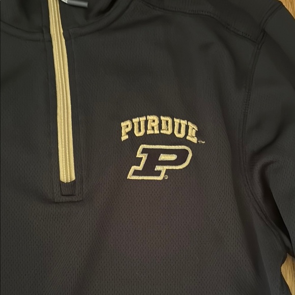 Black Purdue Quarter-Zip Pullover Top Men's Small - Picture 3 of 5